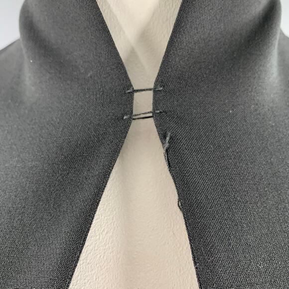 BRIONI Size L Black Mercerized Cotton Ruffled Open Back Cocktail Dress - Picture 8 of 9